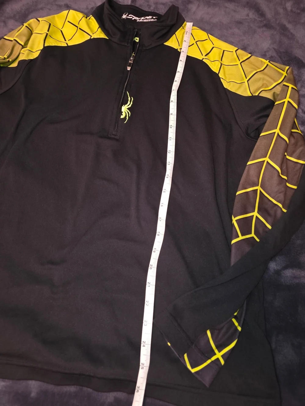 Spyder Men’s Black and Yellow Quarter-Zip